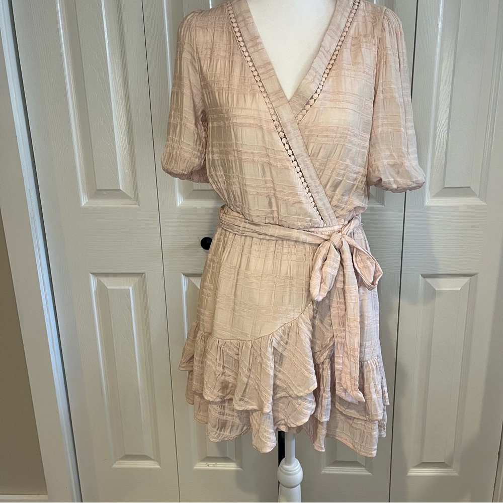Love Colette dress, Chic Pink Wrap Dress, Size S - Picture 2 of 11